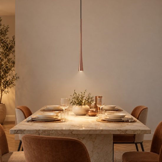 Gea luce dafne lampada a sospensione piccola da incasso per cucina led 7w 3000k rame
