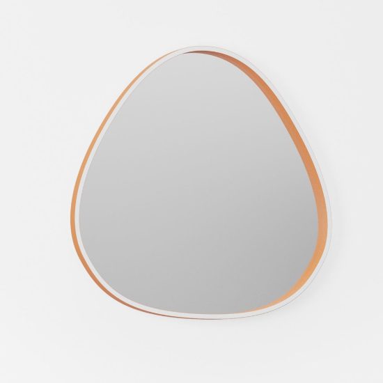 Gea luce ecaris applique da parete con specchio led 35w cct 3000k 4000k triangolare arancio bruciato