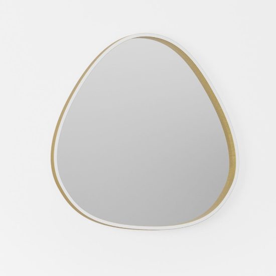 Gea luce ecaris applique da parete con specchio led 35w cct 3000k 4000k triangolare oro spazzolato