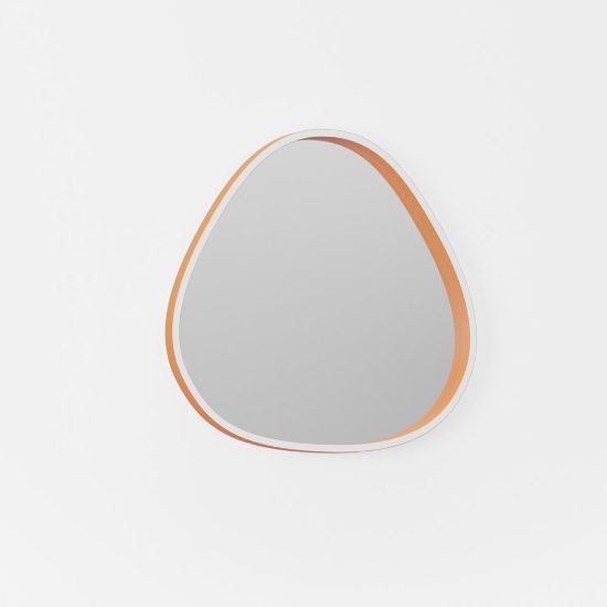 Gea luce ecaris applique da parete con specchio led 30w cct 3000k 4000k triangolare arancio bruciato