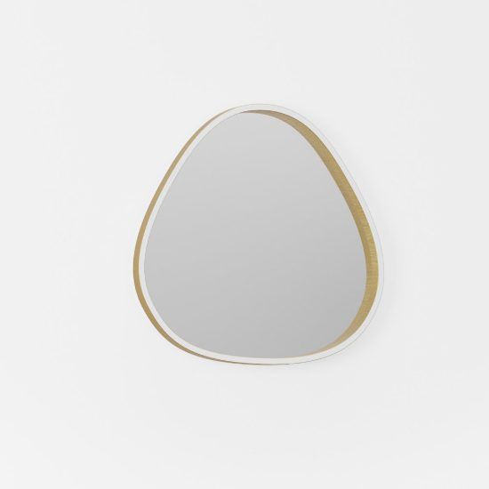 Gea luce ecaris applique da parete con specchio led 30w cct 3000k 4000k triangolare oro spazzolato