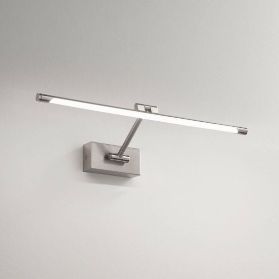 Gea luce gap 440 applique da parete led 8w 3000k orientabile lineare nichel satinato