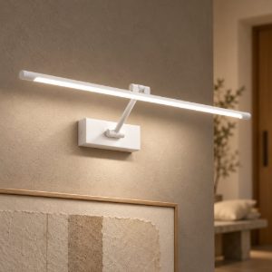 Gea luce gap 440 applique da parete led 8w 4000k orientabile lineare bianco opale