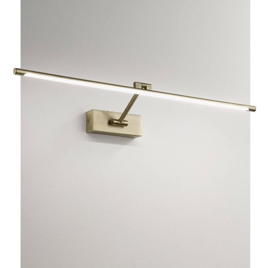 Gea luce gap 440 applique da parete led 8w 3000k orientabile lineare brunito