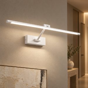 Gea luce gap 440 applique da parete led 10w 3000k orientabile lineare bianco opale