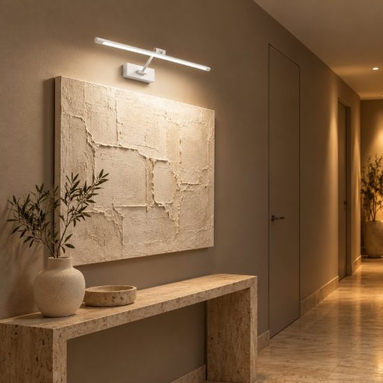 Gea luce gap 440 applique da parete led 10w 3000k orientabile lineare bianco opale