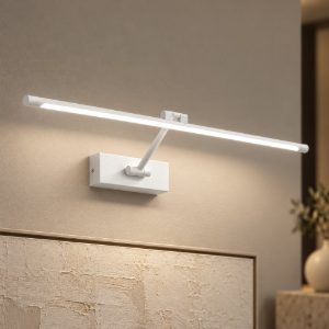 Gea luce gap 440 applique da parete led 10w 4000k orientabile lineare bianco opale