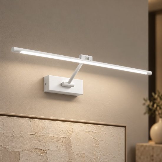 Gea luce gap 440 applique da parete led 10w 4000k orientabile lineare bianco opale