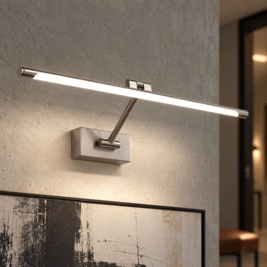 Gea luce gap 440 applique da parete led 10w 4000k orientabile lineare cromo