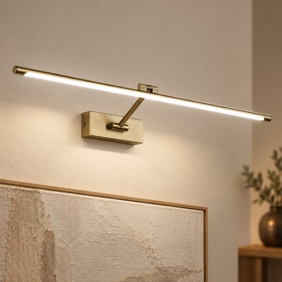 Gea luce gap 440 applique da parete led 10w 4000k orientabile lineare brunito