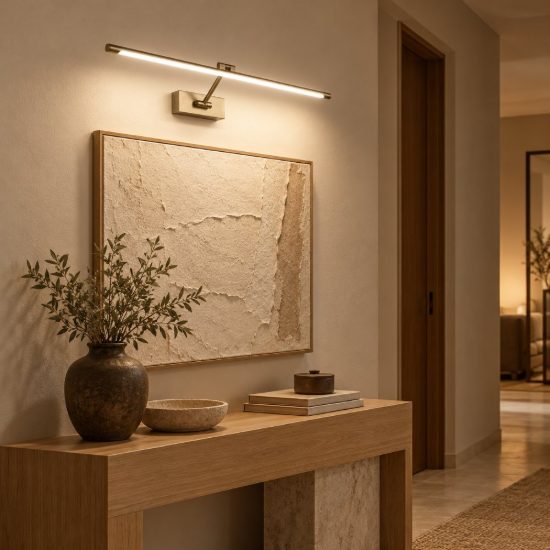 Gea luce gap 440 applique da parete led 10w 4000k orientabile lineare brunito
