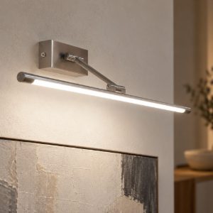 Gea luce gap 440 applique da parete led 12w 3000k orientabile lineare nichel satinato