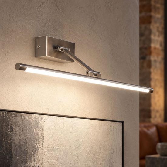 Gea luce gap 440 applique da parete led 12w 4000k orientabile lineare nichel satinato