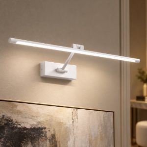 Gea luce gap 440 applique da parete led 12w 3000k orientabile lineare bianco opale
