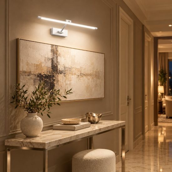 Gea luce gap 440 applique da parete led 12w 3000k orientabile lineare bianco opale