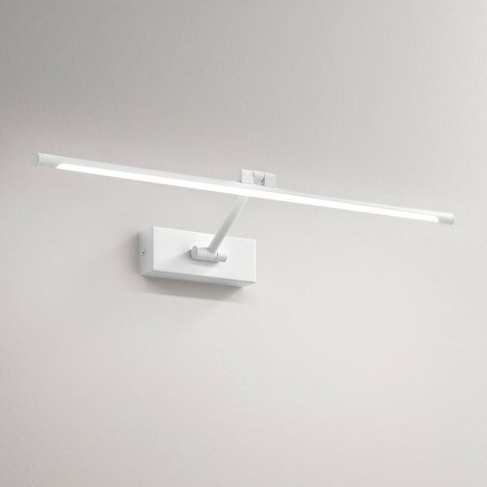 Gea luce gap 440 applique da parete led 12w 3000k orientabile lineare bianco opale