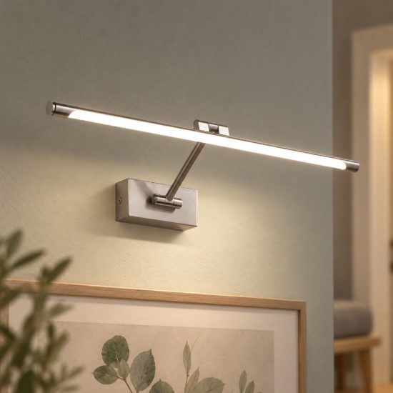 Gea luce gap 440 applique da parete led 12w 3000k orientabile lineare cromo