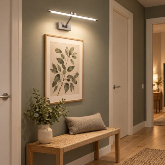 Gea luce gap 440 applique da parete led 12w 3000k orientabile lineare cromo