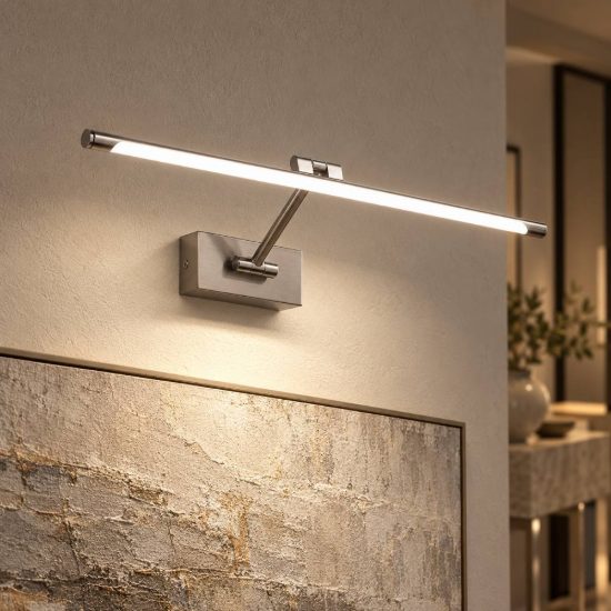Gea luce gap 440 applique da parete led 12w 4000k orientabile lineare cromo