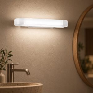 Gea luce gap 470 applique da parete per bagno led 12w 3000k moderna lineare bianca