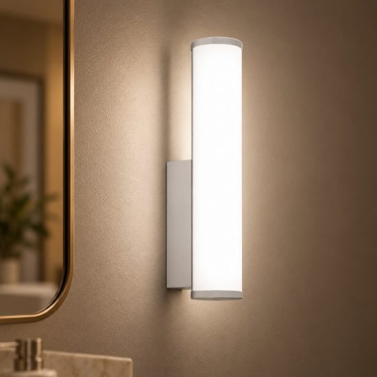 Gea luce gap 480 applique da parete per bagno led 7w 3000k moderna cilindrica bianca