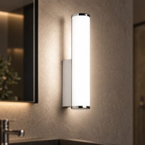 Gea luce gap 480 applique da parete per bagno led 7w 3000k moderna cilindrica cromo