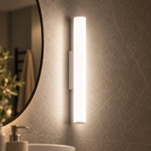 Gea luce gap 480 applique da parete per bagno led 14w 3000k moderna cilindrica bianca