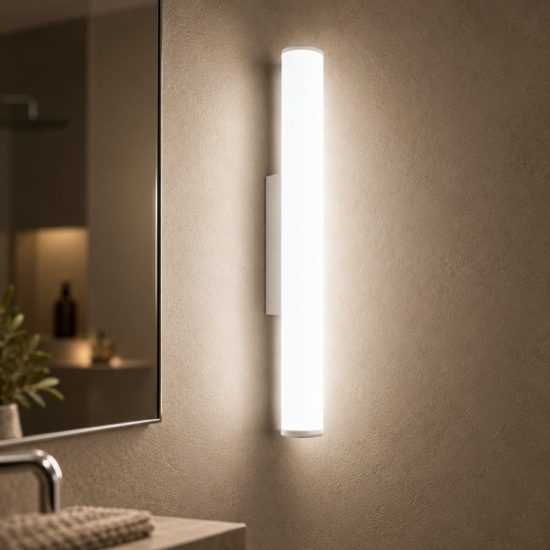 Gea luce gap 480 applique da parete per bagno led 14w 3000k moderna cilindrica cromo