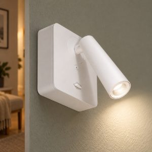 Gea luce gap 580 applique da parete con faretto orientabile led 3w 3000k quadrata bianco satinato
