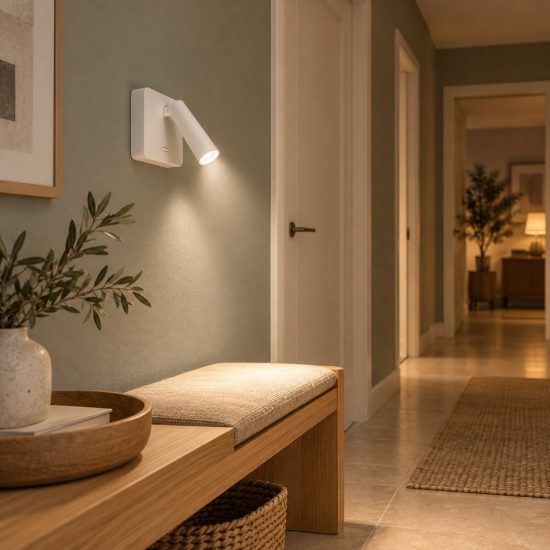 Gea luce gap 580 applique da parete con faretto orientabile led 3w 3000k quadrata bianco satinato