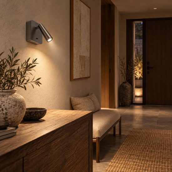 Gea luce gap 580 applique da parete con faretto orientabile led 3w 3000k quadrata nichel scuro