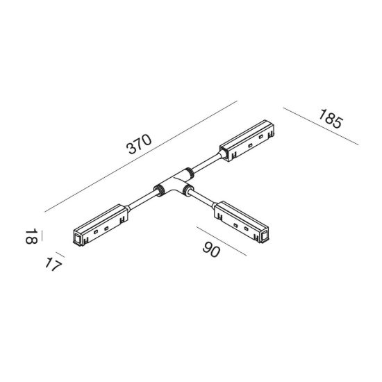 Gea luce gbic23 connettore a t per binario magnetico 48v nero