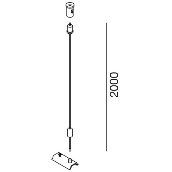 Gea luce gbis05 kit di sospensione a 2 cavi per binario magnetico 48v da superficie alluminio