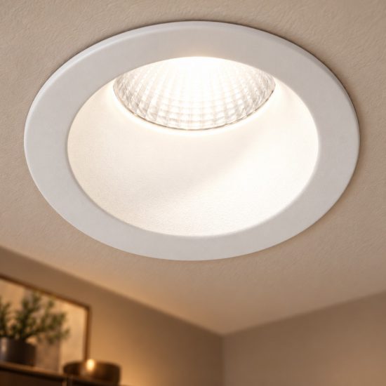 Gea luce gfa1000c faretto da incasso per cartongesso per cucina led 8w 3000k rotondo bianco satinato