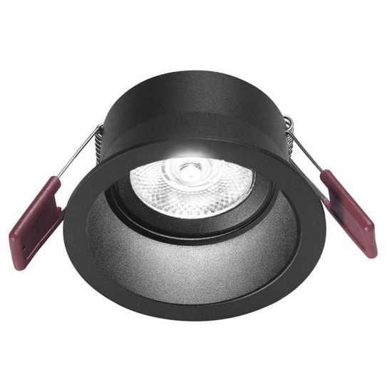 Gea luce gfa1000c faretto da incasso per cartongesso per cucina led 8w 3000k rotondo nero satinato
