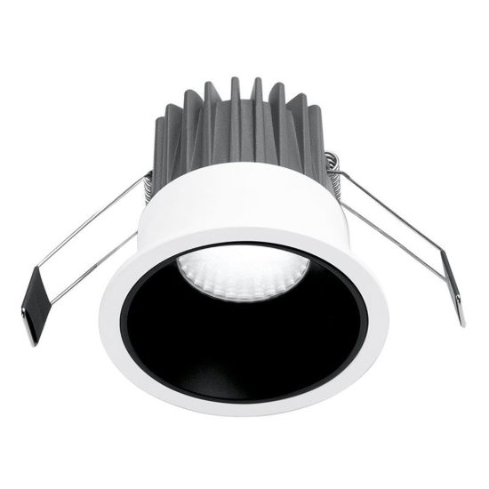 Gea luce gfa1010c faretto da incasso per cartongesso led 10w 3000k rotondo bianco satinato e nero