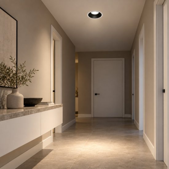 Gea luce gfa1030c faretto da incasso per cartongesso per cucina led 8w 3000k rotondo nero satinato