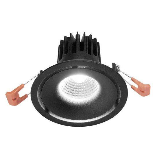 Gea luce gfa1030c faretto da incasso per cartongesso per cucina led 8w 4000k rotondo nero satinato