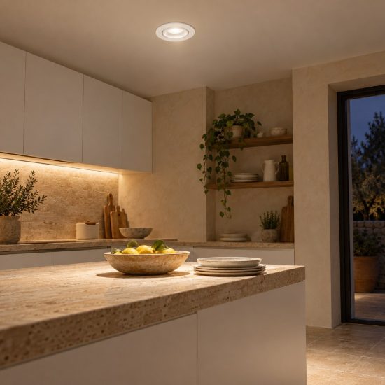 Gea luce gfa1040c faretto da incasso per cartongesso led 8w 3000k rotondo bianco satinato