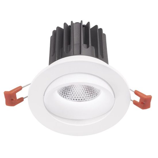 Gea luce gfa1040c faretto da incasso per cartongesso led 25w 3000k rotondo bianco satinato
