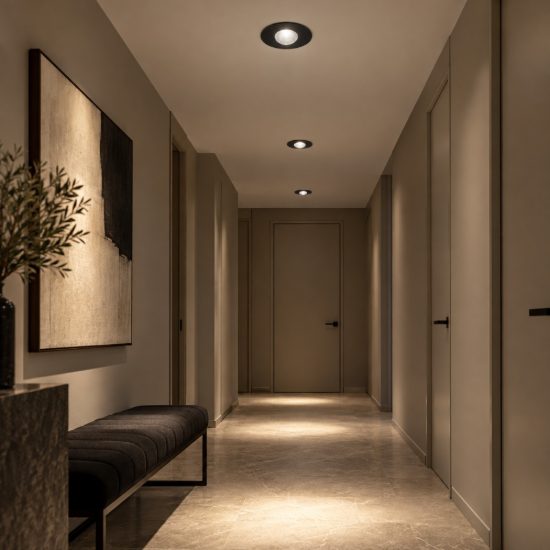 Gea luce gfa1080c faretto da incasso per cartongesso per cucina led 3w 4000k moderno rotondo nero
