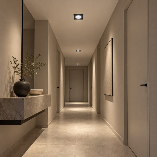 Gea luce gfa1090c faretto da incasso per cartongesso per cucina led 3w 4000k moderno quadrato nero