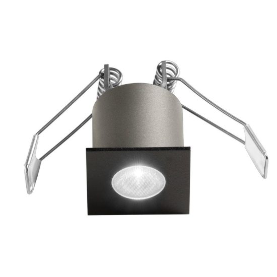 Gea luce gfa1090c faretto da incasso per cartongesso per cucina led 3w 4000k moderno quadrato nero