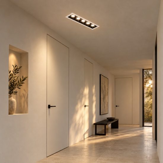 Gea luce gfa1120 faretto da incasso per cartongesso led 10w 3000k lineare bianco e nero