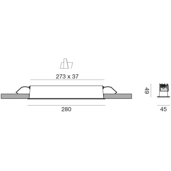 Gea luce gfa1120 faretto da incasso per cartongesso led 20w 4000k lineare bianco e nero