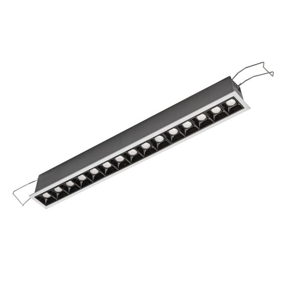 Gea luce gfa1120 faretto da incasso per cartongesso led 30w 3000k lineare bianco e nero
