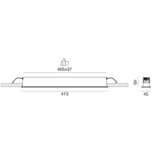 Gea luce gfa1120 faretto da incasso per cartongesso led 30w 3000k lineare bianco e nero