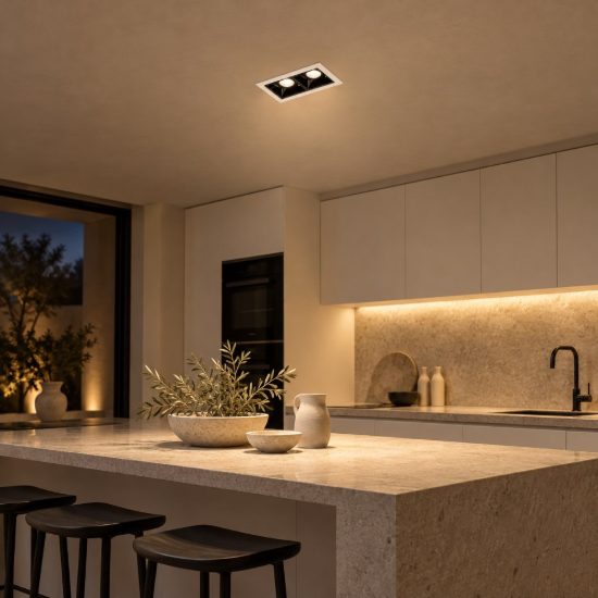 Gea luce gfa1120 faretto da incasso per cartongesso led 4w 3000k rettangolare bianco e nero