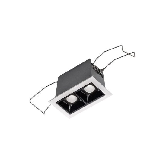Gea luce gfa1120 faretto da incasso per cartongesso led 4w 3000k rettangolare bianco e nero