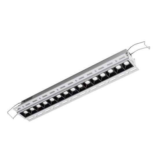 Gea luce gfa1130 faretto da incasso per cartongesso per cucina led 30w 3000k lineare bianco e nero